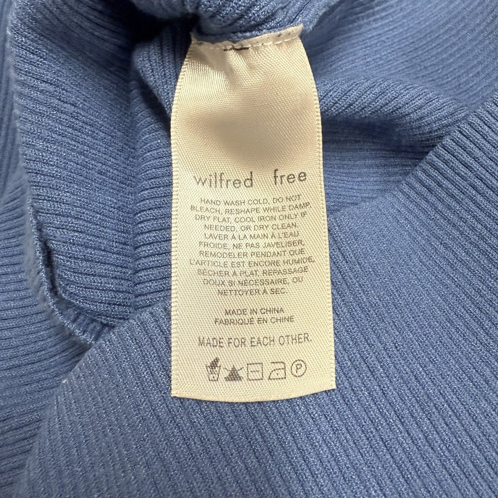 Aritzia Wilfred Free Cut-Out‎ Knit Tank Mini Dress Blue Fitted Large Bodycon - Picture 7 of 8